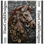 Mosaik Steampunk Brown Horse Copper A6R Decoupage Seidenpapier