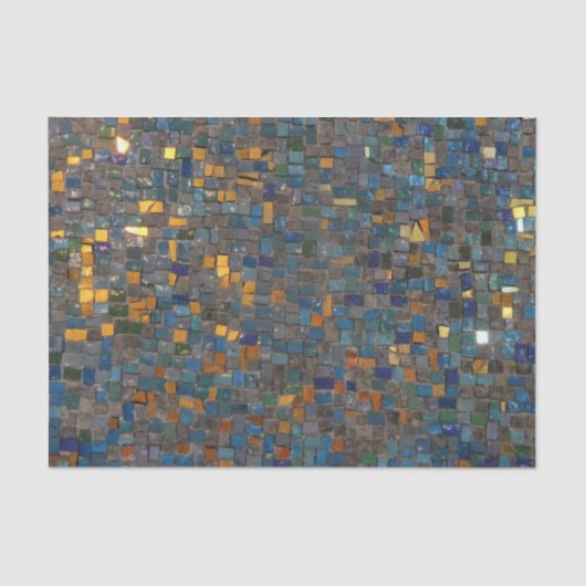 Mosaik-Steine im Blau und im Gold Seidenpapier (Vorderseite)