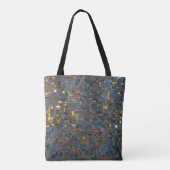 Mosaik-Steine im Blau und im Gold Tasche (Rückseite)