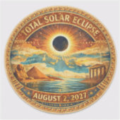 Mosaik-Stil 2027 Eclipse Aufkleber (Vorderseite)