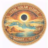 Mosaik-Stil 2027 Eclipse Aufkleber (Vorderseite)