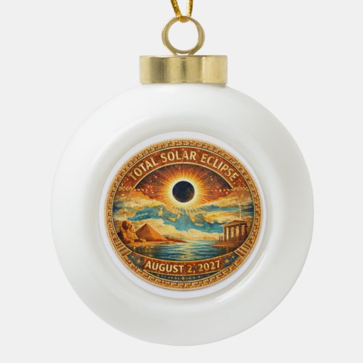 Mosaik-Stil 2027 Eclipse Keramik Kugel-Ornament (Vorderseite)