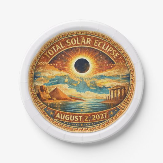 Mosaik-Stil 2027 Eclipse Pappteller (Vorderseite)
