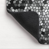 Mosaik Stones Glass Black Gray White Mousepad (Ecke)