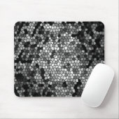 Mosaik Stones Glass Black Gray White Mousepad (Mit Mouse)