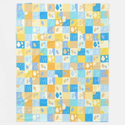 Mosaik Strand und Ozean inspiriert Sommer Fleecedecke (Vorderseite)