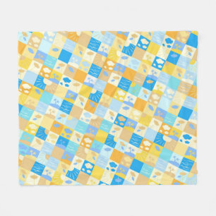 Mosaik-Strand und Ozean inspirierte Sommer-Fleece  Fleecedecke
