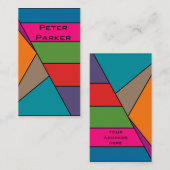 MOSAIK-Streifendreiecke färbten III + Ihre Ideen Visitenkarte (Vorne/Hinten)