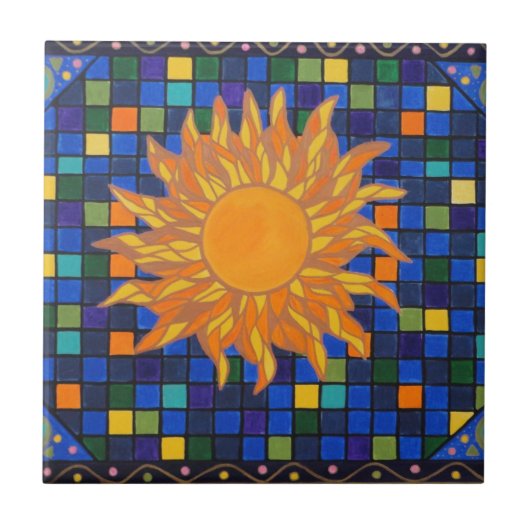 Mosaik Sun Fliese (Vorderseite)
