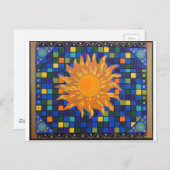 Mosaik Sun Postkarte (Vorne/Hinten)