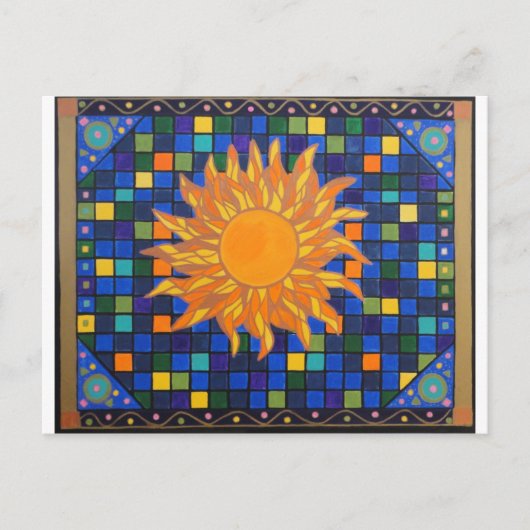 Mosaik Sun Postkarte (Vorderseite)