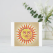 Mosaik Sun Postkarte (Stehend Vorderseite)