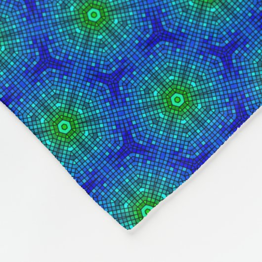 Mosaik Tile Blue und Green Fleece Blanket (Ecke)
