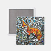 Mosaik Tile Fox Wildlife Art Magnet (Vorderseite/Rückseite)
