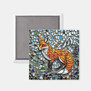 Mosaik Tile Fox Wildlife Art Magnet