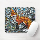 Mosaik Tile Fox Wildlife Art Mousepad (Mit Mouse)