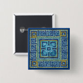 Mosaik Tile Greek Meander Key Button (Vorne & Hinten)