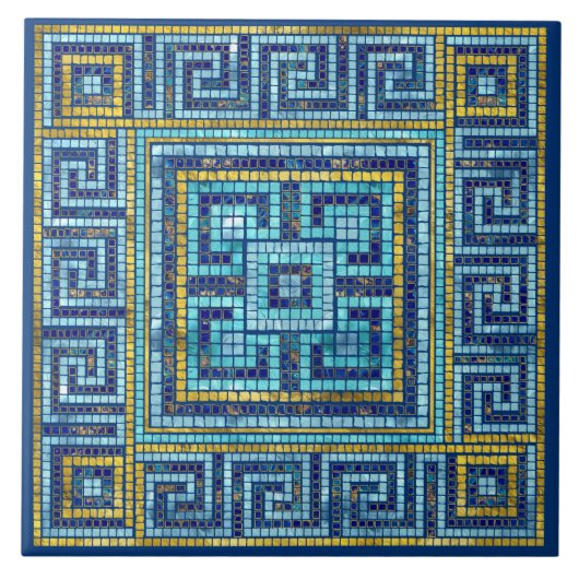 Mosaik Tile Greek Meander Key Fliese (Vorderseite)