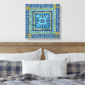 Mosaik Tile Greek Meander Key Leinwanddruck (Insitu (Schlafzimmer))