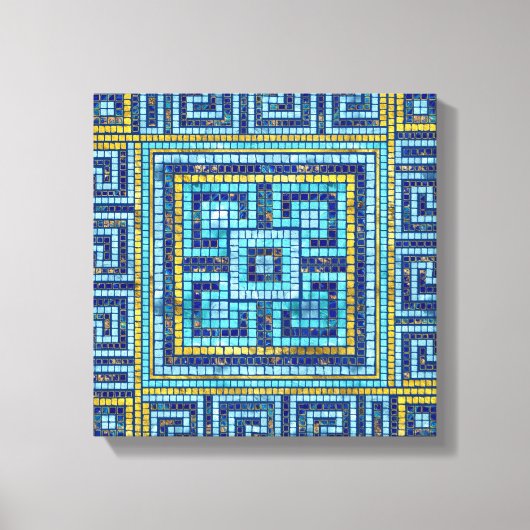 Mosaik Tile Greek Meander Key Leinwanddruck (Vorderseite)