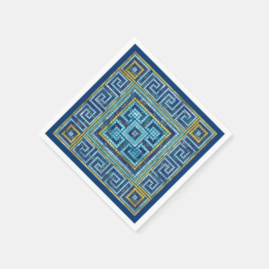Mosaik Tile Greek Meander Key Serviette (Ecke)