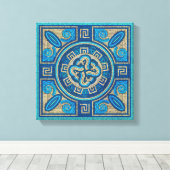 Mosaik Tile Ornament Leinwanddruck (Insitu (Holzboden))