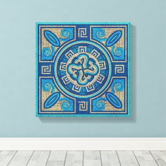 Mosaik Tile Ornament Leinwanddruck (Insitu (Holzboden))