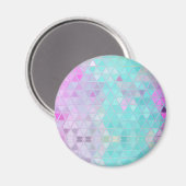 Mosaik Tile Pink Rainbow Mermaid Muster Print Magnet (Vorderseite/Rückseite)