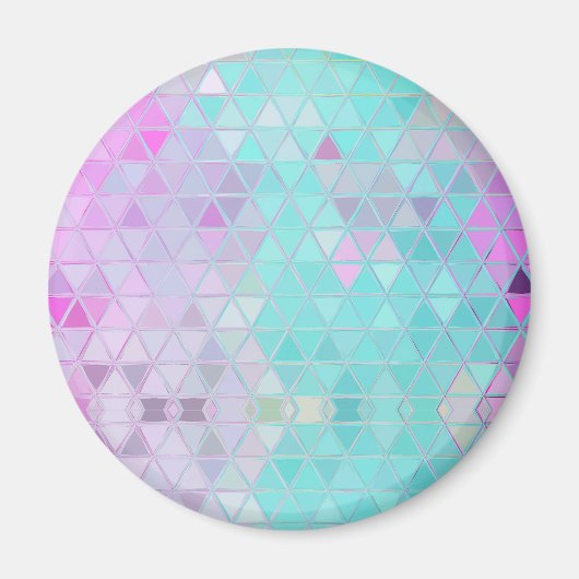 Mosaik Tile Pink Rainbow Mermaid Muster Print Magnet (Vorne)