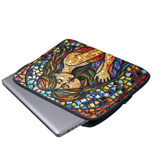 Mosaik Tile Style Ai Art Romantische Stilrichtung Laptopschutzhülle (Vorne Knopf)