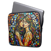 Mosaik Tile Style Ai Art Romantische Stilrichtung Laptopschutzhülle (Vorderseite Links)