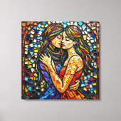 Mosaik Tile Style Ai Art Romantische Stilrichtung Leinwanddruck (Vorderseite)