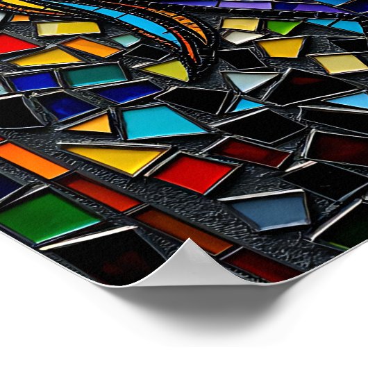 Mosaik Tile Style Ai Art Romantische Stilrichtung Poster (Ecke)