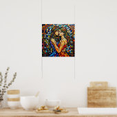 Mosaik Tile Style Ai Art Romantische Stilrichtung Poster (Küche)