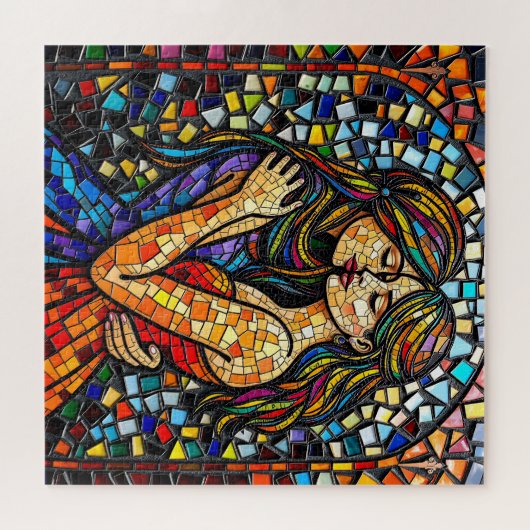 Mosaik Tile Style Ai Art Romantische Stilrichtung Puzzle (Horizontal)