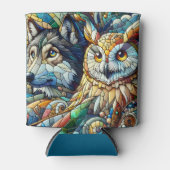 Mosaik Tile Wolf und Owl Dosenkühler (Vorderseite)