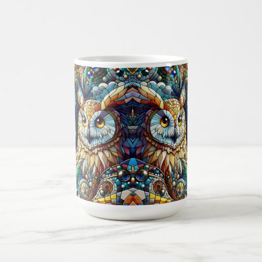 Mosaik Tile Wolf und Owl Kaffeetasse (Mittel)