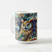 Mosaik Tile Wolf und Owl Kaffeetasse (Vorderseite Links)