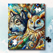 Mosaik Tile Wolf und Owl Puzzle