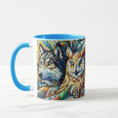 Mosaik Tile Wolf und Owl Tasse (Links)