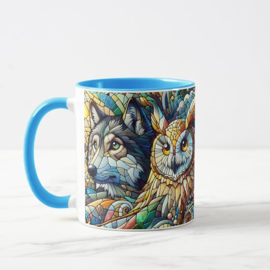 Mosaik Tile Wolf und Owl Tasse (Links)