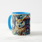 Mosaik Tile Wolf und Owl Tasse (Vorderseite Links)