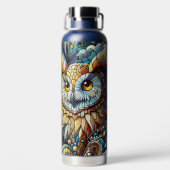 Mosaik Tile Wolf und Owl Trinkflasche (Rückseite)