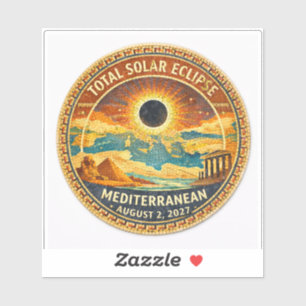 Mosaik Totaler Sonnenfinsternis 2027 Aufkleber