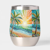 Mosaik Tropical Beach Sunset Palm Tree (Rückseite)