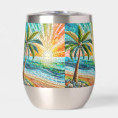 Mosaik Tropical Beach Sunset Palm Tree (Vorderseite)