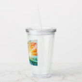 Mosaik Tropical Beach Sunset Palm Tree Acryltrinkbecher (Links)