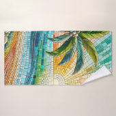Mosaik Tropical Beach Sunset Palm Tree Badehandtuch (Badehandtuch)