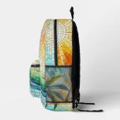 Mosaik Tropical Beach Sunset Palm Tree Bedruckter Rucksack (Rechts)