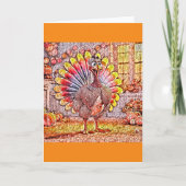 Mosaik Truthahn Hahn Karte (Vorderseite)